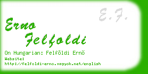 erno felfoldi business card