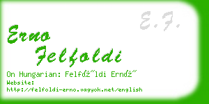 erno felfoldi business card
